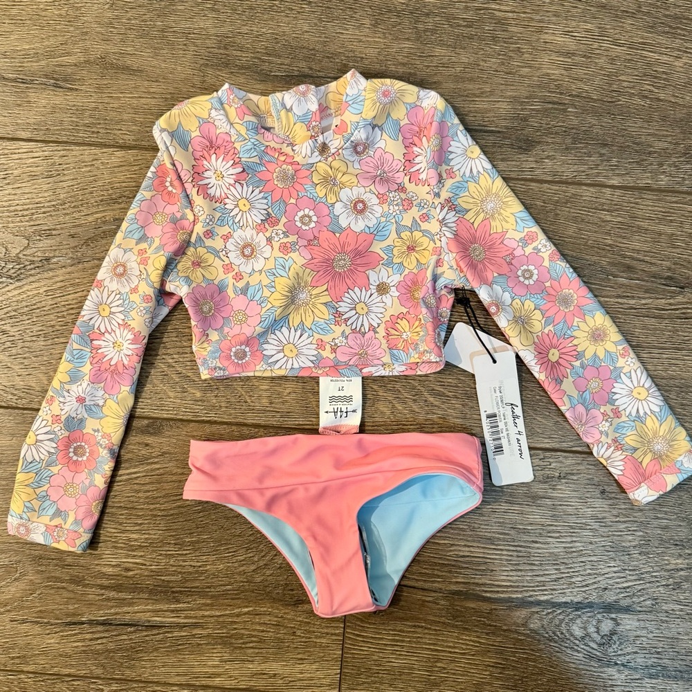 Colorful Pink and Blue Bikini Set for Swim